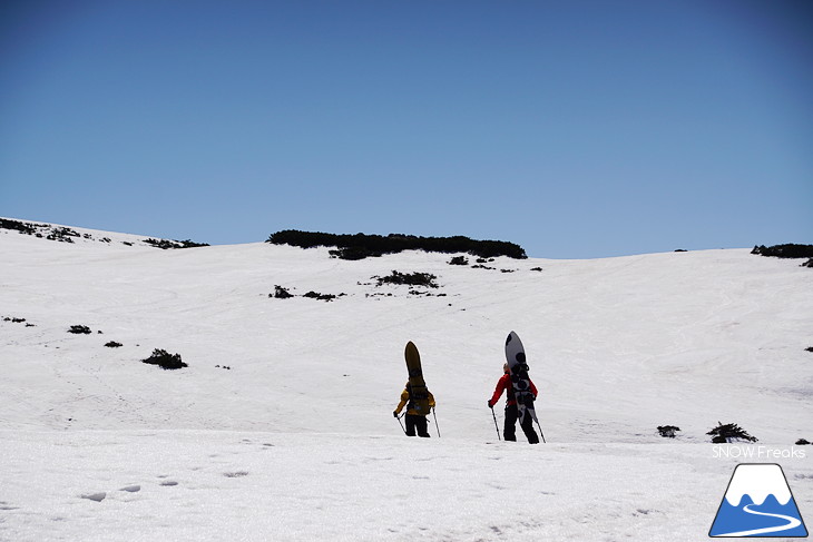 大雪山旭岳ロープウェイスキー場 残雪の北海道最高峰に今季最後のシュプールを…。